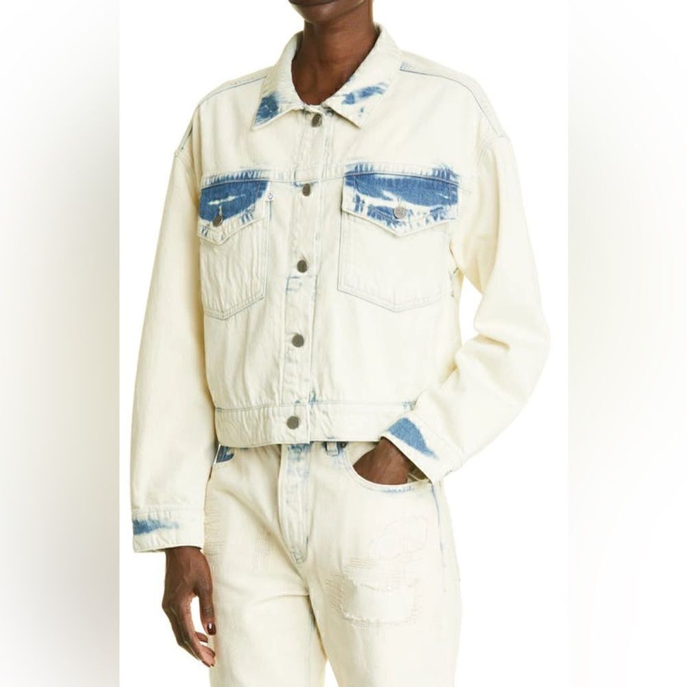 Oak & Acorn Everyday Dip Dye Denim Trucker Jacket Dipped Indigo Small NEW $390